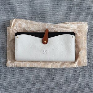 Ulla Johnson Alvie Jewelry Case Sierra White and Brown Leather Clutch